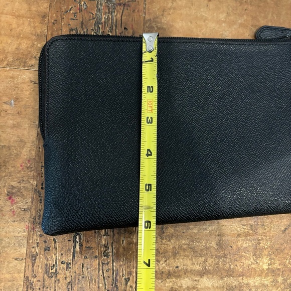 COACH BLACK LEATHER CORNER ZIP WRISTLET WALLET PURSE BAG - Picture 6 of 6